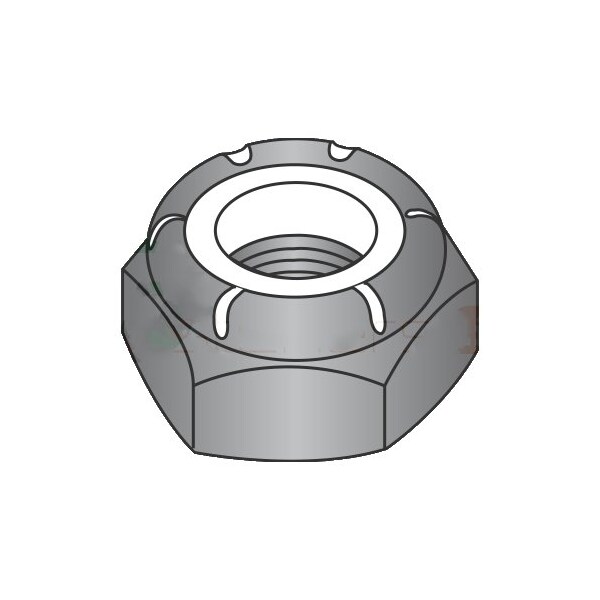 Newport Fasteners Nylon Insert Lock Nut, 1/4"-20, Steel, Black Zinc, 4000 PK 507836 - main